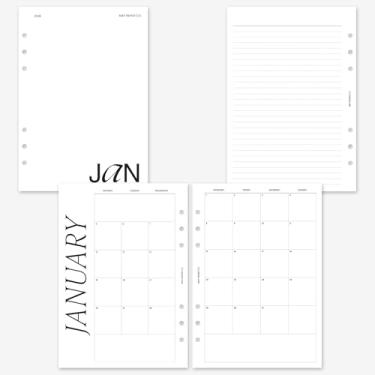 Imagem de MAY PAPER CO. Recarga de agenda mensal clássica A5 2026, agenda mensal em duas páginas para A5 Filofax e LV GM Agenda de 6 anéis 14 x 21 cm (meses separáveis, início de segunda-feira)