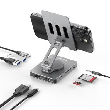 Imagem de Suporte de hub USB C, adaptador para iPhone 15 16 Pro Max Switch Docking Station 4K 60Hz HDMI, leitor de cartão SD/TF, 3 USB 3.0, áudio de 3,5 mm, carregamento PD100W (ST803)
