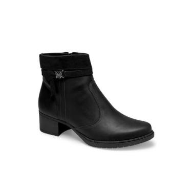 Imagem de Bota Feminina Mississipi Confortavel Cano Curto Salto Baixo Moda Casua