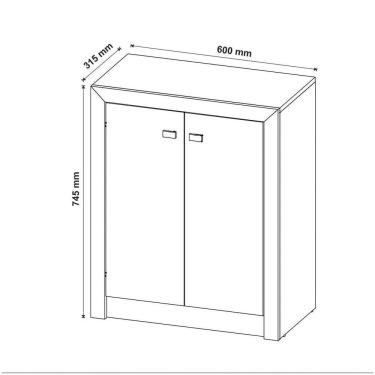 Imagem de Balcão Para Escritório 2 Portas Me4103 Rústico