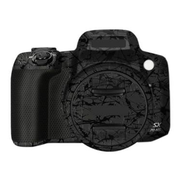 Imagem de SX70HS Adesivo de capa de câmera anti-arranhões para Canon PowerShot SX 70 HS Película protetora de câmera decalques (plash ultra preto)