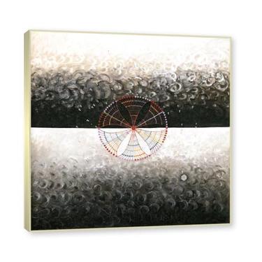 Imagem de Moldura de champanhe. Pôster Hilma Af Klint (O cisne, nº 10), reproduções de pinturas famosas, imagem de arte abstrata para sala de estar quarto decoração de casa. 40 x 40 cm-15,7 x 15,7 pol