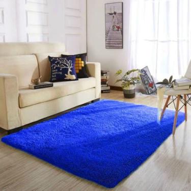 Imagem de Tapete Luxo Felpudo 1,00x1,50m Para Sala e Quarto(Azul)
