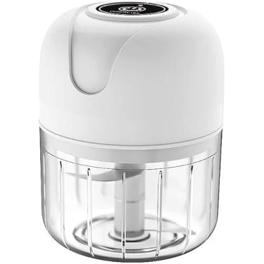 Imagem de Mini Processador de Alimentos Elétrico, Portátil, Recipiente de 250ml, Branco