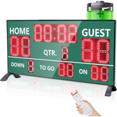 Imagem de YZ Placar de futebol sem fio LED, placar eletrônico com controle remoto, placar digital para treinamento ao ar livre/futebol americano/bola de rugby