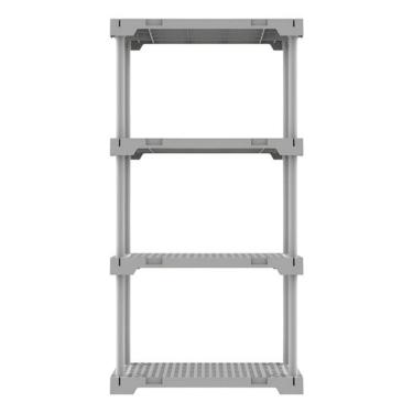 Imagem de Estante Plastico 127x70x35cm Branca 4 Prateleiras Ate 100kg
