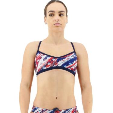 Imagem de TYR Top de biquíni feminino Trinity, vermelho/branco/azul, PP