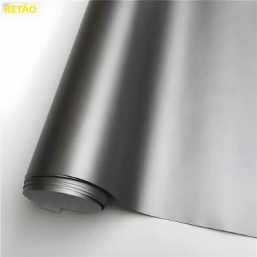 Imagem de Filme Vinílico Preto Fosco Cinza Para Envelopamento De Carros, Bicicle