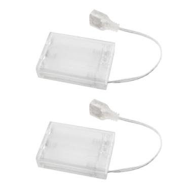 Imagem de YHXiXi Caixa de bateria portátil transparente AA de 2 peças com plugue compatível com luz neon alimentada por USB de 5 V, adequada para uso interno e externo, comprimento do cabo: 12 cm