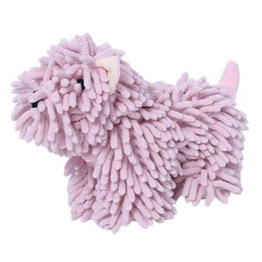 Imagem de IEUDNS Toalha de mão de chenille infantil, bola felpuda, multifuncional, em formato de cachorrinho, confortável, macia, acessório de cozinha, toalha de, Rosa