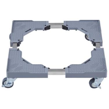Imagem de Suporte para Geladeira e Fogão com Rodinha Pé para Máquina de Lavar Freezer Roupa Base antiderrapante para Móveis com Rodinhas giratórias maiores que a convencional trava Pedestal Reforçado Premium