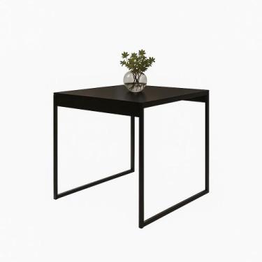 Imagem de Mesa de Jantar 4 Lugares MDF com Pés de Ferro Preto para Sala Cozinha 