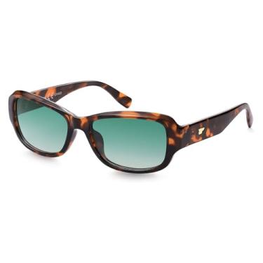 Imagem de VANLINKER Óculos de sol retangulares retrô polarizados para mulheres e homens modernos anos 90 armação quadrada macia retangular média VL9869, C3-carapaça de tartaruga/verde lago gradiente, Medium