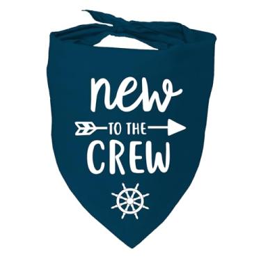 Imagem de New to The Crew Bandana New Puppy Anúncio de Gênero Revelação Presente para Novos Proprietários Filhote Bandana Presentes de Dono de Cachorro Macio Triângulo Babador Lenço Acessórios para Cães