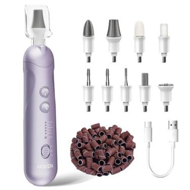 Imagem de Kit de manicure e pedicure Conjunto de lixa de unhas elétrica sem fio 