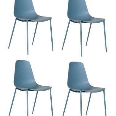 Imagem de Kit com 4 Cadeiras em Polipropileno Miami Azul Sonho Distante