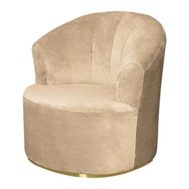 Imagem de Tcwhniev Capa de cadeira giratória, capa de poltrona redonda macia e elástica moderna, lavável na máquina, capa de cadeira giratória para sala de estar, protetor de móveis de casa (cáqui)