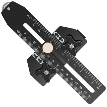 Imagem de ZJMCAJY Serra de mesa guia de gabarito fino para marcenaria de metal guia de rasgo fino ajustável tira fina guia de corte repetitivo seguro e rápido gabarito de serra de fita para slot em T de 3/20.3