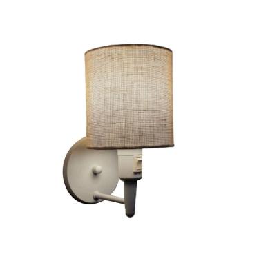 Imagem de Arandela Cilíndrica Md-2030 Branca Com Liga E Desliga Cúpula Rustico Bege - Bivolt