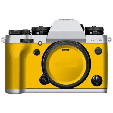Imagem de X-T3 Adesivo de capa de câmera antiarranhões para FujiFilm X-T3 Película protetora de câmera decalques XT3 (transparente + amarelo de couro)