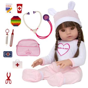 Imagem de Bebe Reborn SIlicone Bratz Sonho de Amor com Acessórios Luxo - Cegonha