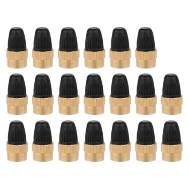 Imagem de Tampa de válvula ranhurada com removedor de núcleo de latão AV bico capa de poeira de ar para porta-malas de carro, motocicletas, peças de bicicleta de estrada (tampas AV GGD 20 peças)