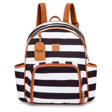 Imagem de Mochila De Maternidade Hug Londres Listrado Preto E Branco