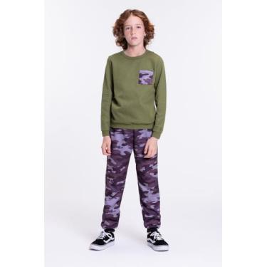 Imagem de Conjunto Moletom Infantil Masculino Camuflado Verde - Vida Costeira, V