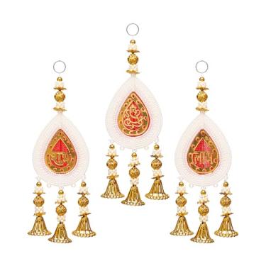 Imagem de Shubh Labh Latkans Decoração Decorativa Pooja Decoração Decorativa para Templo de Casa Festial Diwali e Presente (Vermelho)