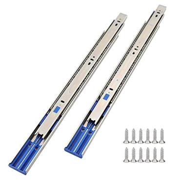 Imagem de Corrediças de gaveta macias, 5 pares de trilhos de gaveta de 50 cm, capacidade de 45 kg, extensão total, suporte lateral