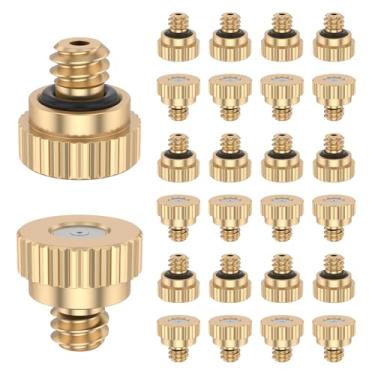 Imagem de 30 bocais de bruma de latão com 30 peças de anel, orifício de 0,5 mm (0,5 mm), bocal de atomização à prova de vazamento, aspersor de névoa de controle de poeira para sistema de resfriamento externo e