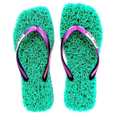 Imagem de Chinelo Confort Square ideal para Fascite Plantar, esporão de calcâneo, sensação de estar pisando em um tapete macio. (Verde Piscina, 39/40, BR, Adulto, Faixa Numérico, 39, 40)