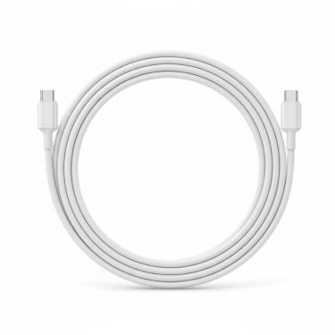 Imagem de Cabo De Força MD9 100W USB-C Macho Para USB-C Macho 1,5 Metros Branco