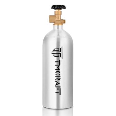 Imagem de TMCRAFT Cilindro de nitrogênio de 15 pés, tanque de gás inerte de liga de alumínio de alta resistência, tanque de gás aprovado pelo DOT com válvula CGA-580 (envio vazio)