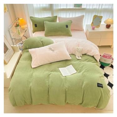 Imagem de Conjunto de cama de inverno com 4 peças, conjunto de capa de edredom de veludo coral de veludo coral espesso, quente e confortável para a pele (cor: 4, tamanho: 1,5 m - cama de 1,8 m - (1 1,5 m)