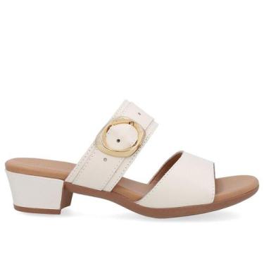 Imagem de Tamanco usaflex salto bloco couro fivela ref ud12001 feminino, 38, Bra