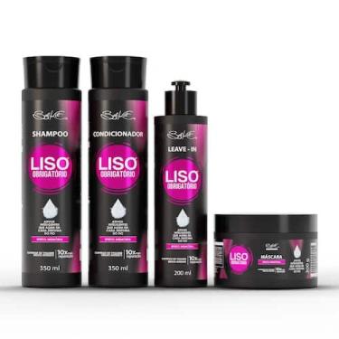 Imagem de Kit capilar liso obrigatorio 4 itens belkit para cabelo liso