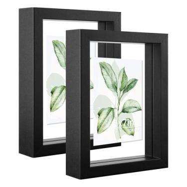 Imagem de Porta-retratos flutuante CORE ART 5x7, conjunto de 2 pretos