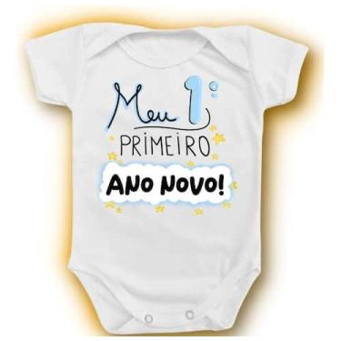 Imagem de Body Para Bebê Primeiro Ano Novo Azul Menino Presente - Borizinho Baby
