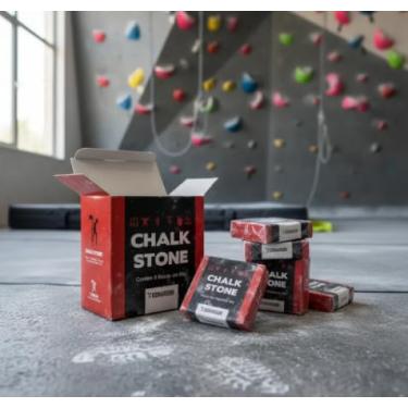 Imagem de Chalk Stone - 1 Caixa com 8 unidades em pedra de Carbonato de Magnésio (65g) - Magnesio em pedra para escalada ginastica e levantamento de peso calistenia lpo cross fit + Brinde