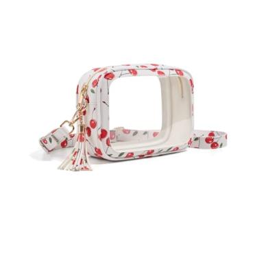 Imagem de Unilily Bolsa transparente para eventos em estádios, bolsa transparente aprovada para estádios para shows, festivais, eventos femininos, Cereja vermelha, Clássico