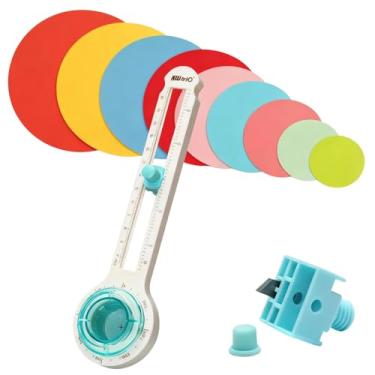 Imagem de Cortador de círculo, cortador rotativo circular para artesanato em papel, cortador de papel circular ajustável com 1 lâmina de substituição, diâmetro de corte de 8 a 32 cm, aparador de papel para