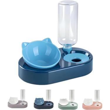 Imagem de Comedouro Com Bebedouro Automático 500ml Para Animais de Estimação, Tigela Dupla Para Pet Cães Gatos Cachorros, Pote de Ração, Cores Sortidas