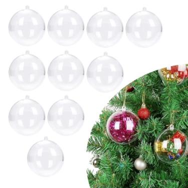 Imagem de ZUOKEMY 10 peças de bola de plástico transparente de 8 cm para decoração de casa e decoração de casa