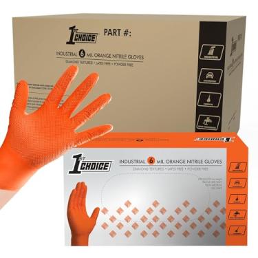 Imagem de 1st Choice Luvas De Mecânico 6 Mil, Nitrila Descartáveis Sem Látex - Caixa Gg Com 1000 Unidades Laranja