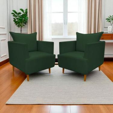 Imagem de Kit 2 Poltronas Decorativa Para Sala Recepção Escritório Consultório R