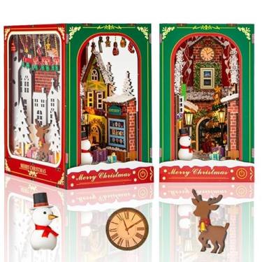 Imagem de DIY Book Nook Kit, Miniature Dollhouse Booknook Kit with Light, Bookend Bookshelf Decor for Adults, Gifts for Family, Friends, Winter Christmas