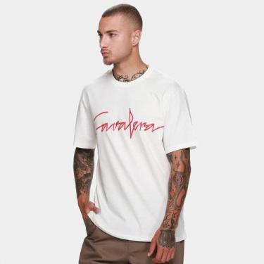 Imagem de Camiseta Cavalera Comfort Assinatura Masculina, Off white, M