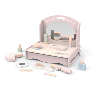 Imagem de Brinquedo Maquiagem Life Kids TL-MT109 De Madeira Conjunto Princesa Educacional Faz de Conta Infantil Unissex Para Meninas Crianças De 0 a 7 Anos