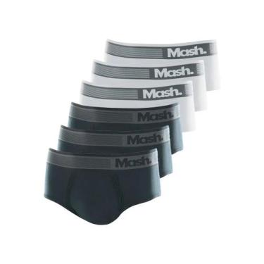 Imagem de Kit com 6 Cueca Slip Mash 713.02 Colorido, Branco, G